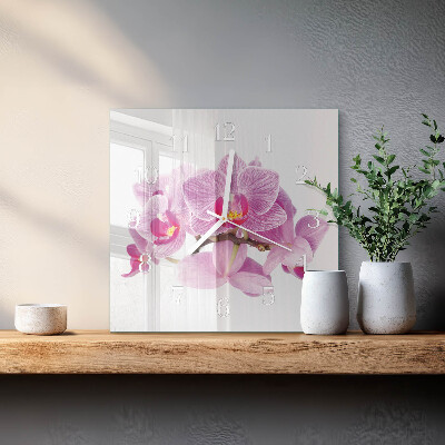 Szögletes fali üvegóra Orchideák