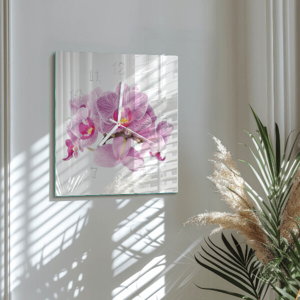 Szögletes fali üvegóra Orchideák