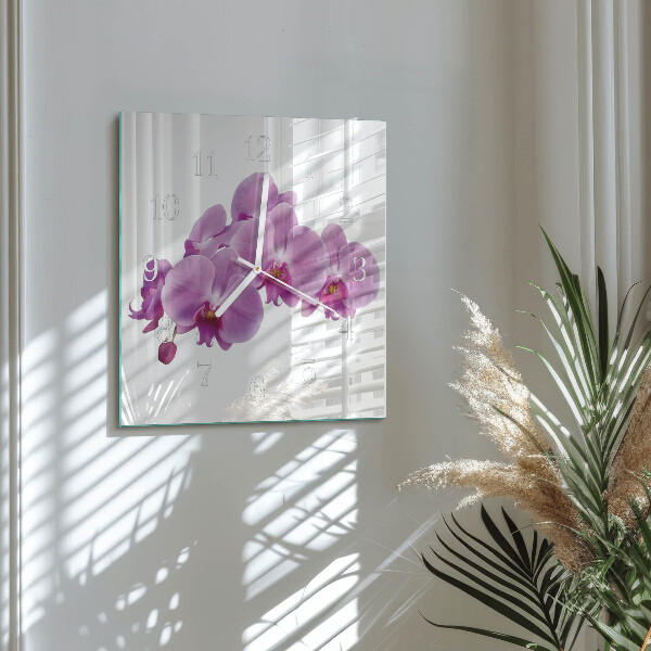 Szögletes fali üvegóra Orchidea