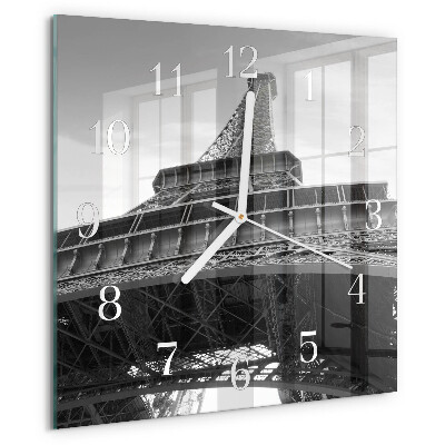 Szögletes fali üvegóra Eiffel-torony Párizs