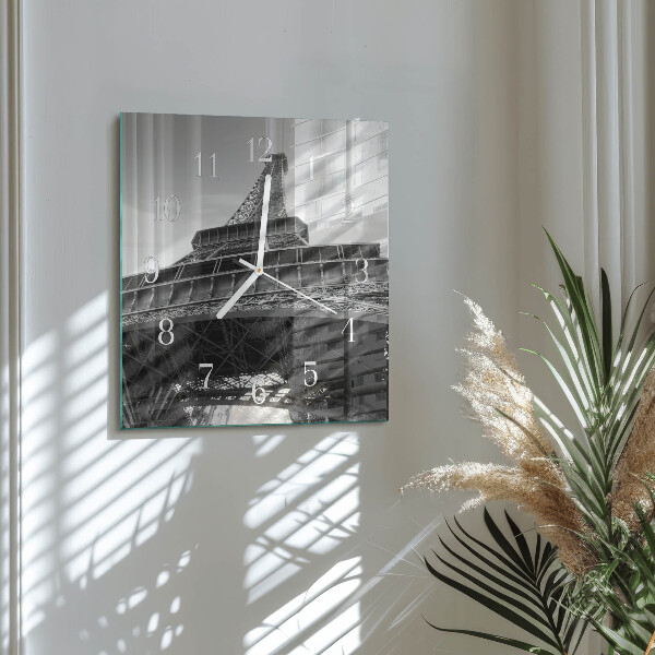 Szögletes fali üvegóra Eiffel-torony Párizs