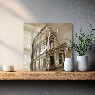 Szögletes fali üvegóra Sepia Colosseum