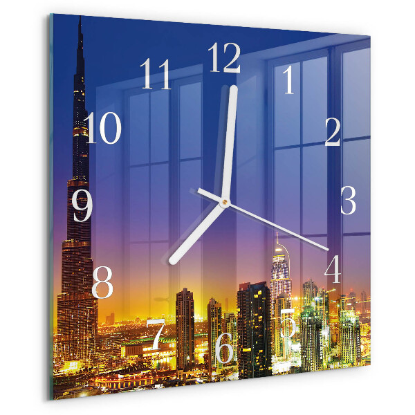 Szögletes fali üvegóra Horizon Dubai
