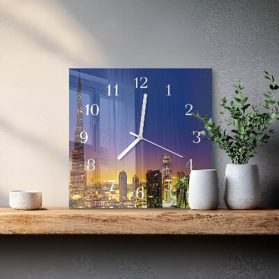 Szögletes fali üvegóra Horizon Dubai