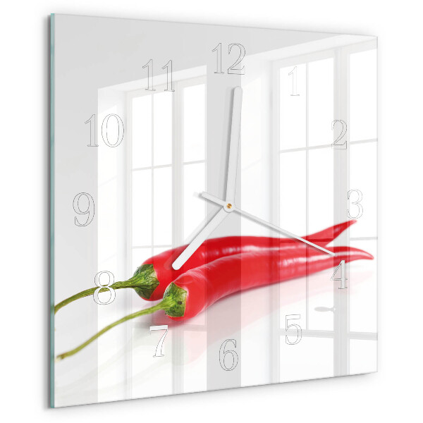 Szögletes fali üvegóra Chili paprika