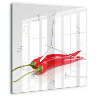 Szögletes fali üvegóra Chili paprika