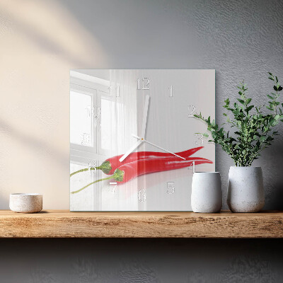 Szögletes fali üvegóra Chili paprika