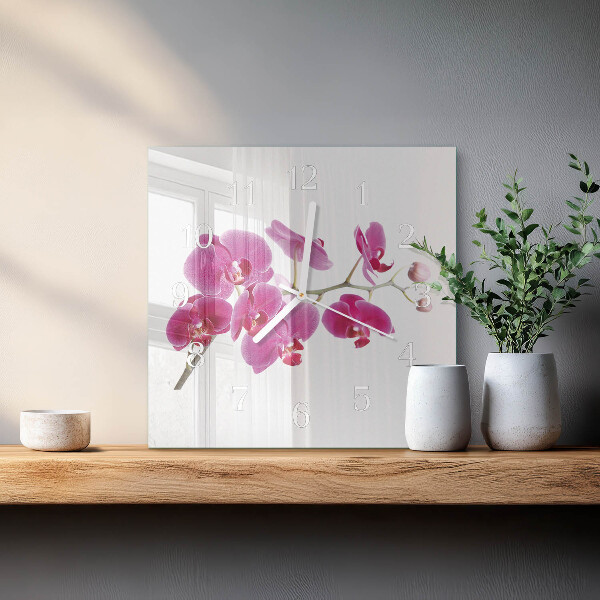 Szögletes fali üvegóra Orchidea