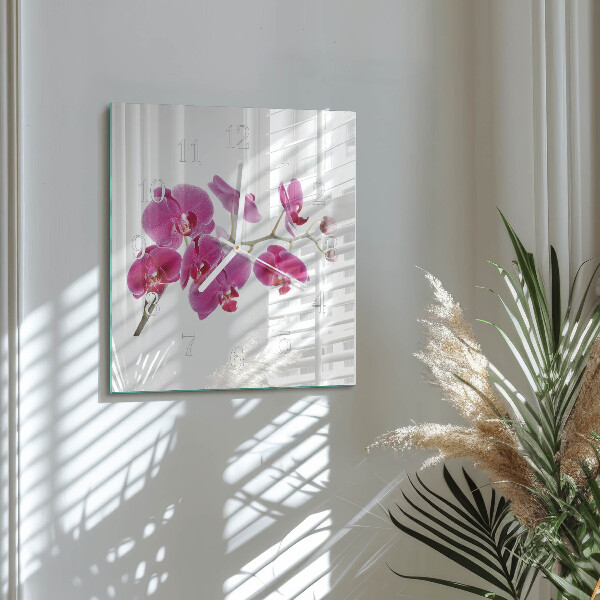 Szögletes fali üvegóra Orchidea
