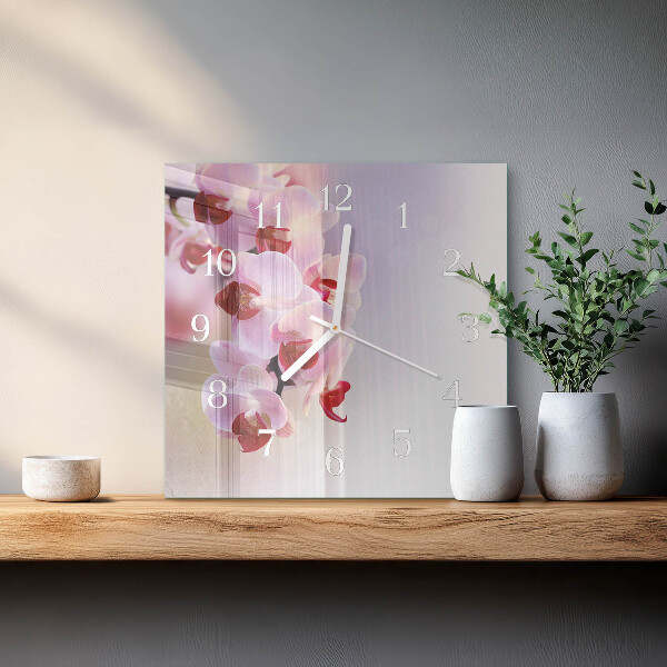 Szögletes fali üvegóra Orchidea