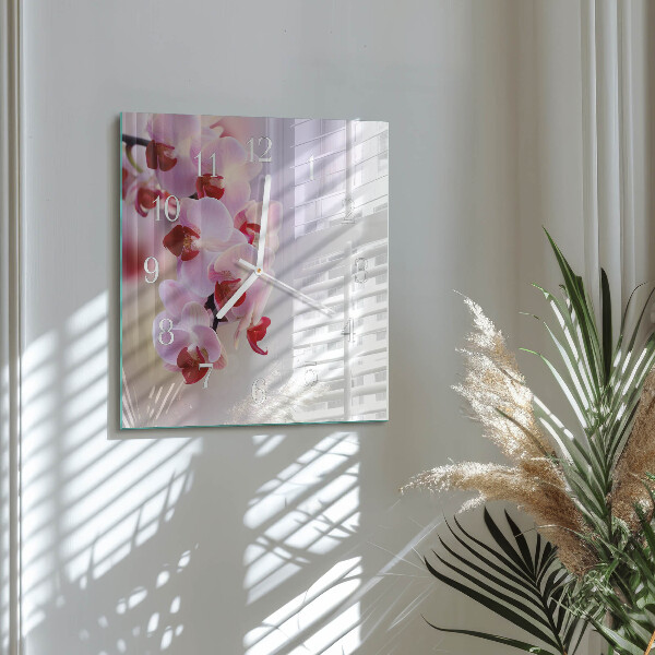 Szögletes fali üvegóra Orchidea