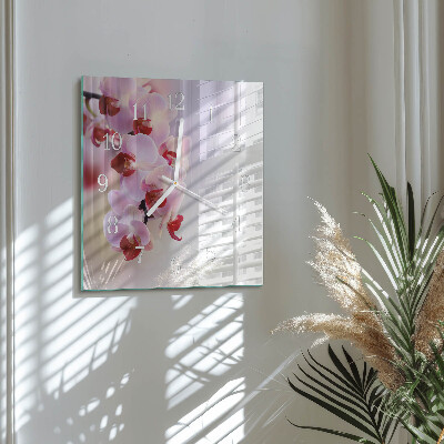 Szögletes fali üvegóra Orchidea