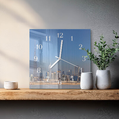 Szögletes fali üvegóra Dubai Horizon