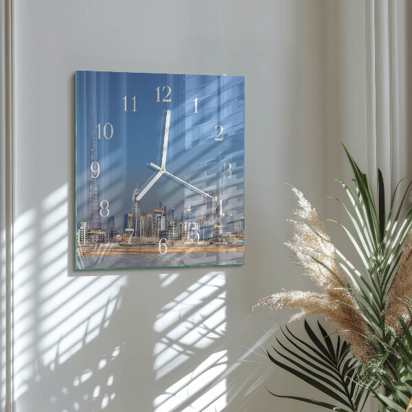 Szögletes fali üvegóra Dubai Horizon