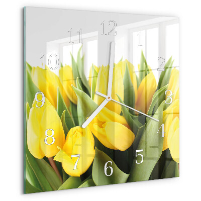 Szögletes fali üvegóra Tulipán virágok