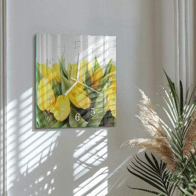 Szögletes fali üvegóra Tulipán virágok
