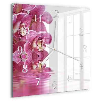 Szögletes fali üvegóra Orchidea