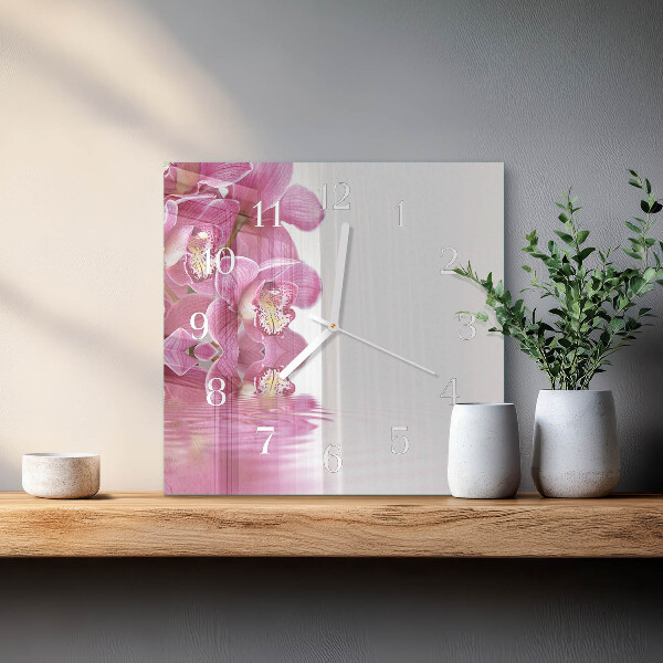 Szögletes fali üvegóra Orchidea