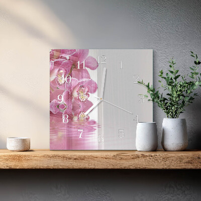 Szögletes fali üvegóra Orchidea