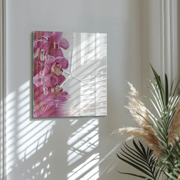 Szögletes fali üvegóra Orchidea