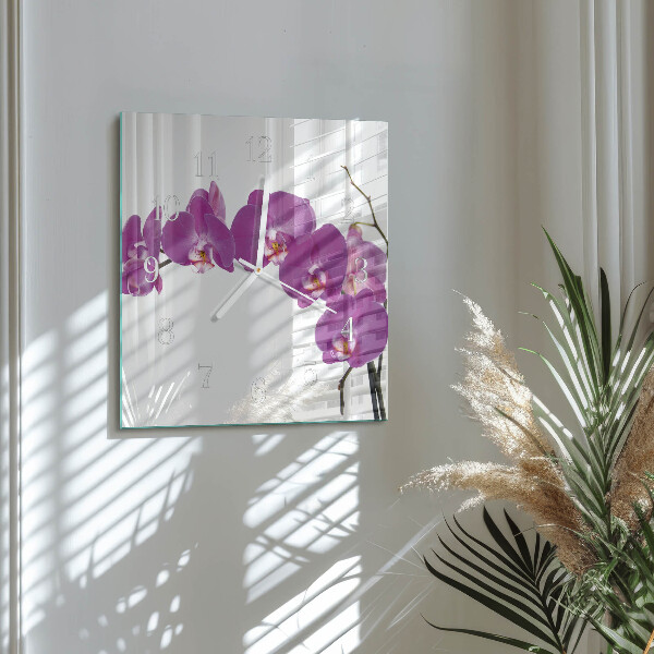 Szögletes fali üvegóra Orchidea