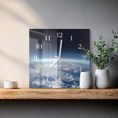 Szögletes fali üvegóra Föld univerzuma