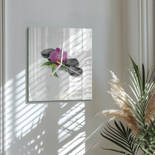 Szögletes fali üvegóra Orchidea
