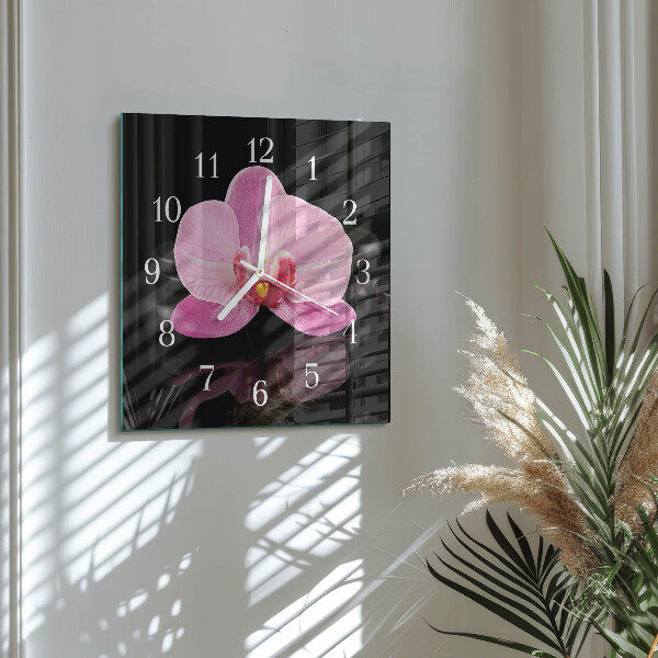 Szögletes fali üvegóra Orchidea