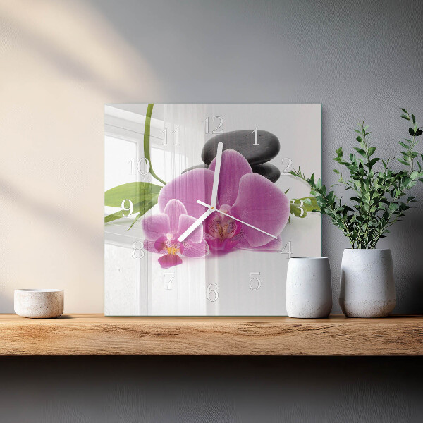 Szögletes fali üvegóra Orchidea