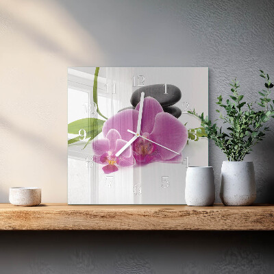 Szögletes fali üvegóra Orchidea