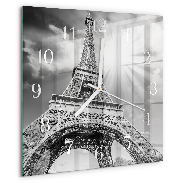 Szögletes fali üvegóra Eiffel-torony Párizs