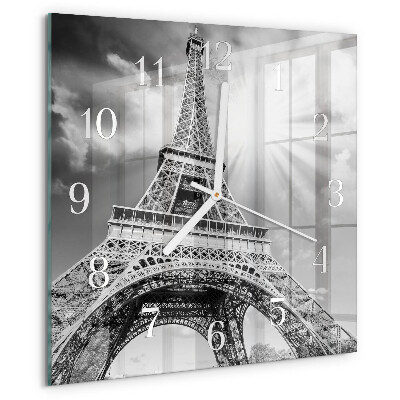 Szögletes fali üvegóra Eiffel-torony Párizs