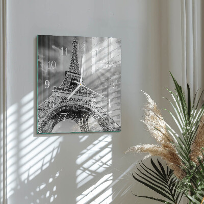Szögletes fali üvegóra Eiffel-torony Párizs