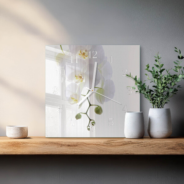 Szögletes fali üvegóra Orchidea