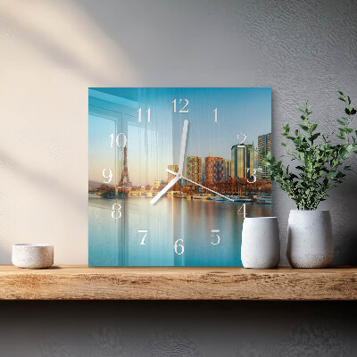 Szögletes fali üvegóra Eiffel-torony Párizs