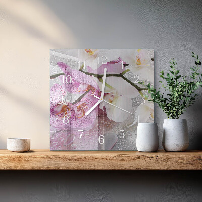 Szögletes fali üvegóra Orchidea