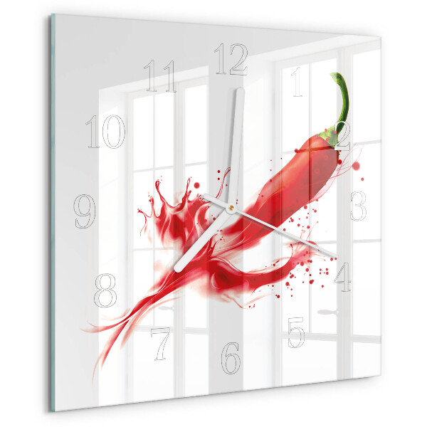 Szögletes fali üvegóra Chili paprika