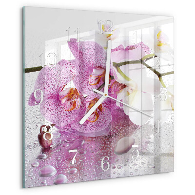 Szögletes fali üvegóra Orchidea