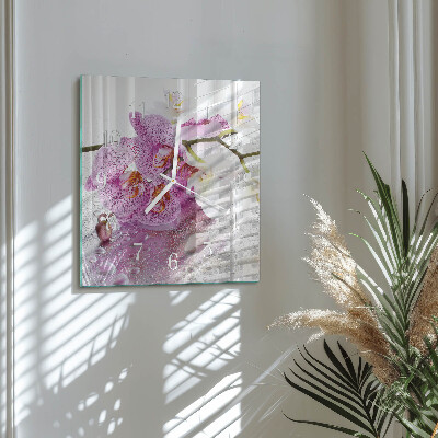 Szögletes fali üvegóra Orchidea