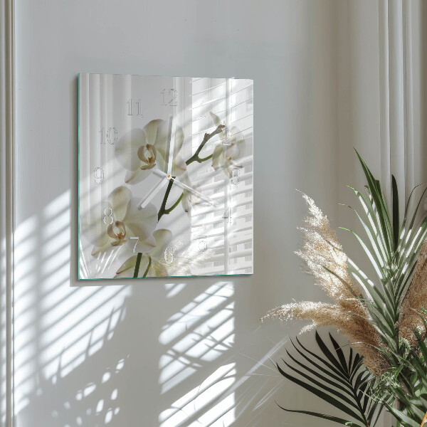 Szögletes fali üvegóra Orchidea