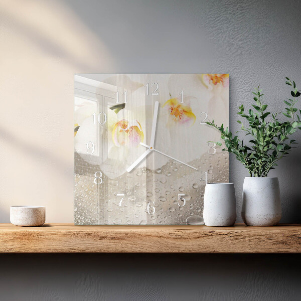 Szögletes fali üvegóra Orchidea