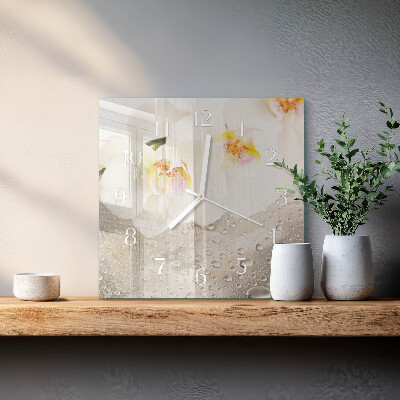 Szögletes fali üvegóra Orchidea