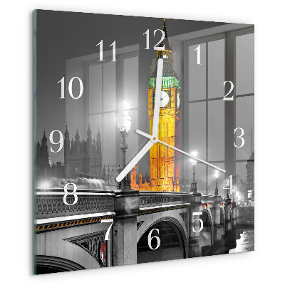 Szögletes fali üvegóra Big Ben