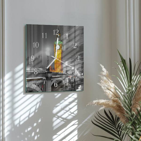 Szögletes fali üvegóra Big Ben
