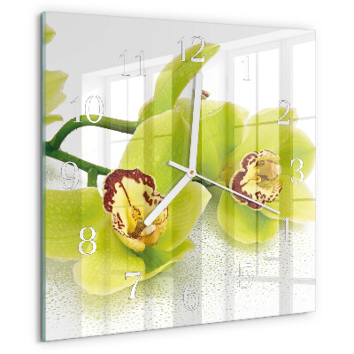 Szögletes fali üvegóra Orchidea