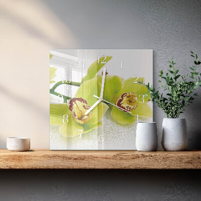 Szögletes fali üvegóra Orchidea