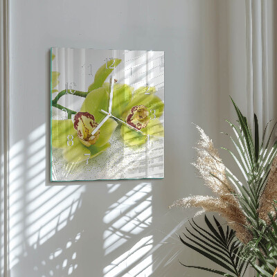 Szögletes fali üvegóra Orchidea