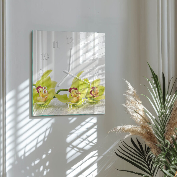 Szögletes fali üvegóra Orchidea