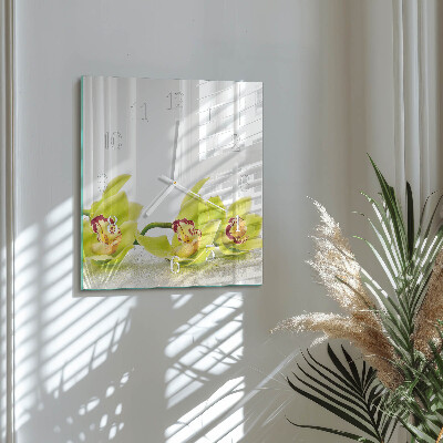 Szögletes fali üvegóra Orchidea