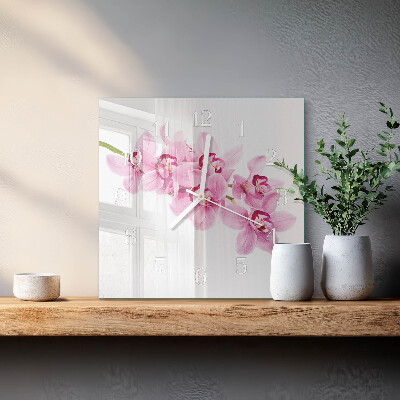 Szögletes fali üvegóra Orchidea